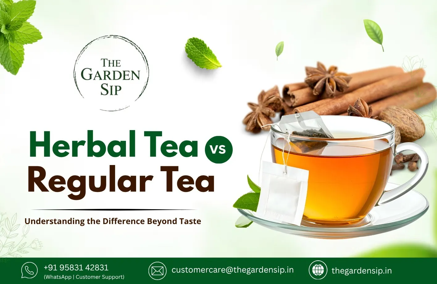 Herbal Tea vs Regular Tea: Understanding the Difference Beyond Taste - The Garden Sip blog post