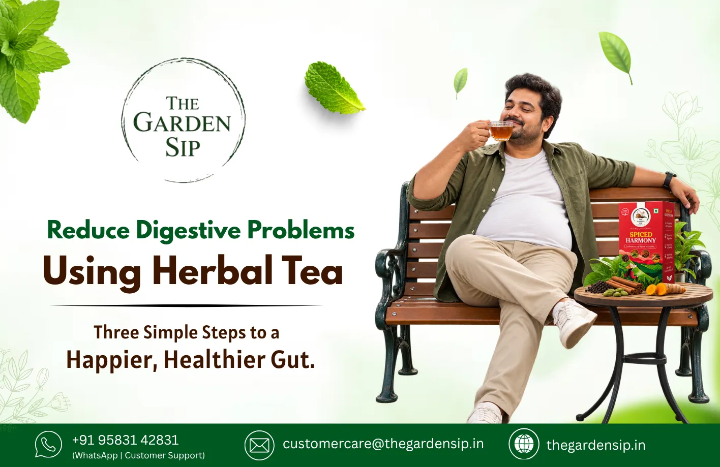 How to Reduce Digestive Problems Using Herbal Tea? In 3 Steps - The Garden Sip blog post