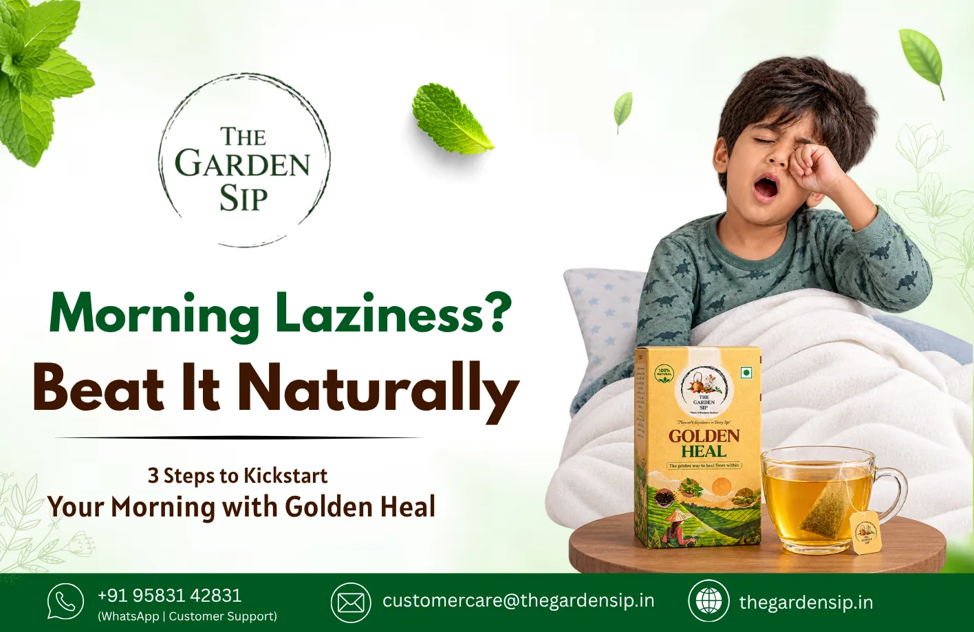 Increase Immunity: 3 Steps to Reduce Laziness in the Morning With Golden Heal Herbal Tea - The Garden Sip blog post